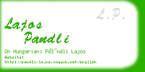 lajos pandli business card